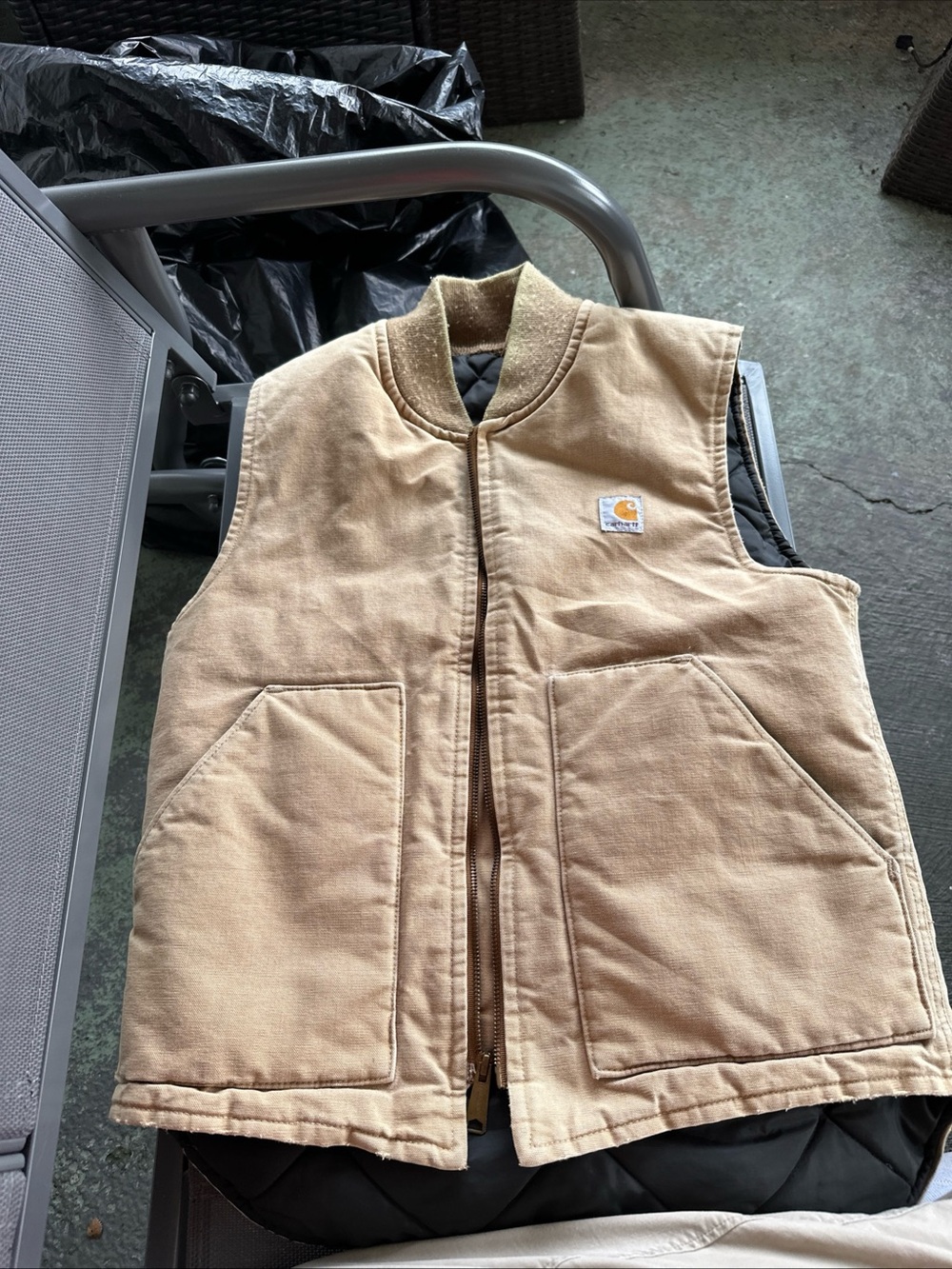 Carhartt Tan Duck Canvas Work Vest